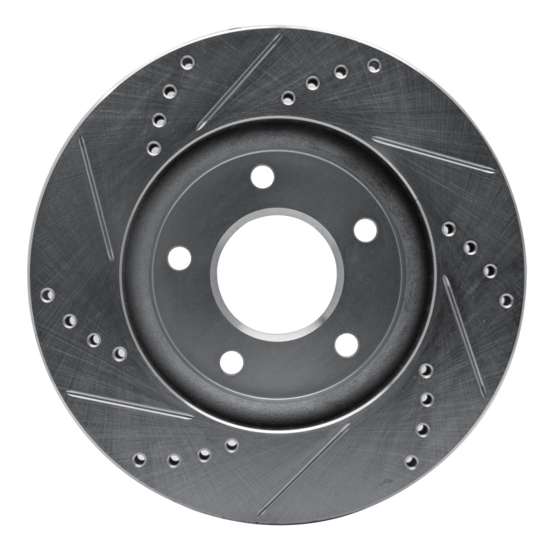 Dodge Caliber Brake Rotor (1) - Front Right - R1 Concepts - Drilled & Slotted - Silver - `07-`17